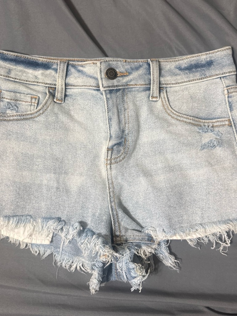 Windsor Light Wash Distressed Denim Shorts